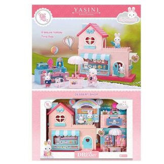 Домик 6674 (10) 2 фигурки животных, мебель, муляжи продуктов,