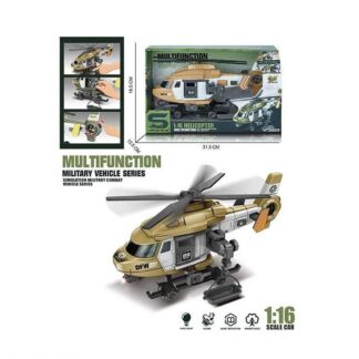 Геликоптер JS 128 D (36) звук, подсветка, масштаб 1:16, подвижная дверь, подъемный крюк, механическое вращение лопасти,
