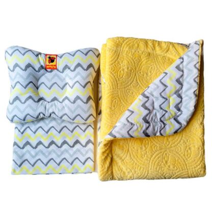 Гр Набор МС 110612-10 "Bed Set Newborn" Божья коровка желтая: подушка, одеяло, простынь (2) "Масик"