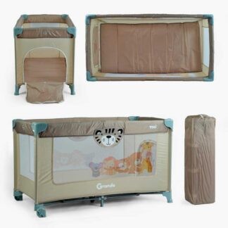 Кроватка-манеж Toti T-07710 (1) цвет коричневый, размер 126x65x75 см,