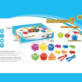 Логическая игра 2188-30(36) 36 деталей, резиновые фигурки, 6 цветов, щипцы, сортер,