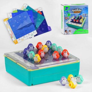 Логическая игра E 7986 (36) "Hola", 16 пингвинов, 20 игровых карточек, платформа с выдвижным ящиком,