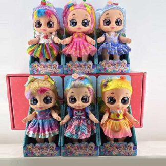 Кукла 211 A (144/2) 6 видов, высота 22см, подсветка, веселая песенка, резиновая голова и конечности, съемная одежда, аксессуары,,