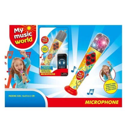 Микрофон MY 010 (96/2) подсветки, звук аплодисментов, подключение смартфона, в слюде
