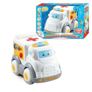 Машинка музыкальная 65747 (48) "WToys", ОЗВУЧИВАНИЕ УКРАИНСКОЙ МОВОЮ, "Быстрая помощь", свет, мелодии, песни, инерция,