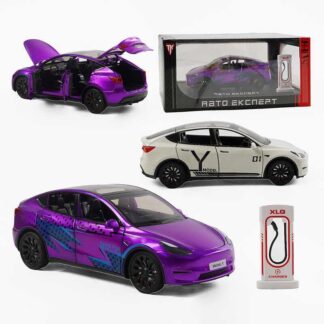 Машина EL 81244 (24) "Авто Эксперт",, электромобиль, зарядная станция, металлопластик, масштаб 1:24, звук, свет, инерция,