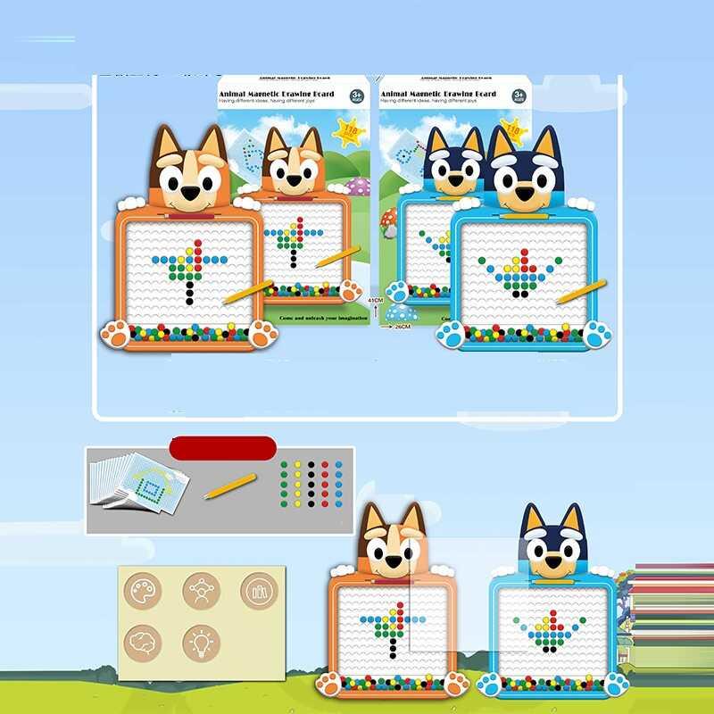 Магнітна мозаїка W 6519 2 види, магнітна дошка, стилус, картки з завданнями, герой, в коробці