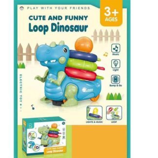 Музыкальная игрушка 2324 (48/2) “Динозавр”, мелодии, подсветка, колесо свободного хода, пирамидка, прорезыватель,
