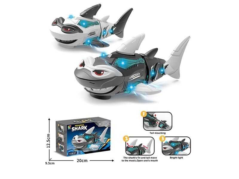 Музична акула 3382 2 види, підсвічування, музика, їздить, рухливий хвіст, щелепа та плавець, в ко...