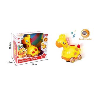 Музыкальная жирафа 35395 B (36/2) подсветка, мелодии, песни на английском языке, колесо свободного хода, бряска, подвижная голова и