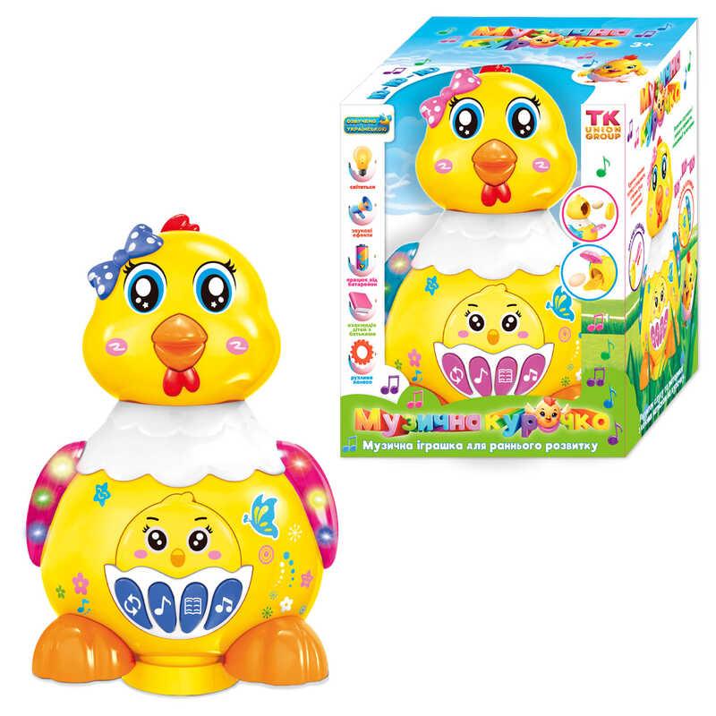 Музична курочка 61849 "TK Group", ОЗВУЧУВАННЯ УКР. МОВОЮ, пісні, казки, мелодії, несе яйця, колес...