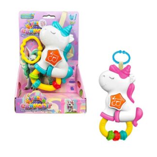 Музыкальная подвеска 38468 (96/2) "WToys",, ОЗВУЧКА УКР. МОВОЮ, 3 песни, 3 мелодии, подсветка, прорезыватель, кольцо-держатель,