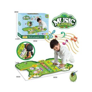 Музичний килимок YYD-02 2 в 1, піаніно, барабани, динозавр, музика, музичні інструменти, в коробці