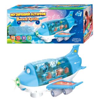 Музичний літачок “Веселі крила” 93392 "WToys", ОЗВУЧУВАННЯ УКРАЇНСЬКОЮ МОВОЮ, підсвічування, коле...