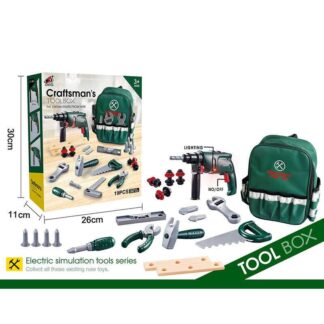 Набір інструментів G 234 27 елементів, підсвічування, дриль на батарейках, рюкзак для інструменті...