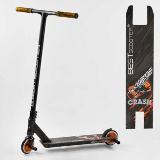Самокат трюковый 65640 Best Scooter (4) "CRASH" HIC-система, ПЕГИ, алюминиевый диск и дека, колёса 110мм PU, ширина руля - 57 см,