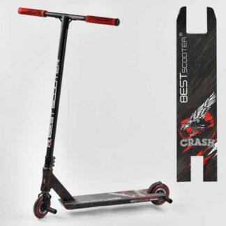 Самокат трюковый 67839 Best Scooter (4) "CRASH" HIC-система, ПЕГИ, алюминиевый диск и дека, колёса 110мм PU, ширина руля - 57 см,