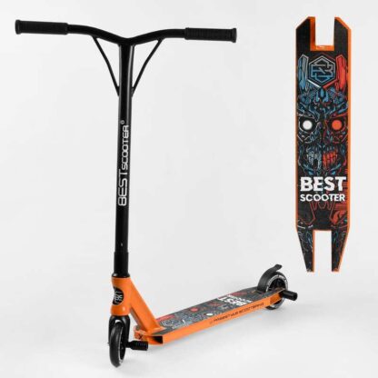Самокат трюковый Best Scooter 18378 (1) HIC-система, ПЕГИ, алюминиевый диск и дека, колёса PU d-110мм, ширина руля-52см, высота -