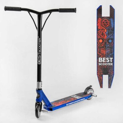 Самокат трюковый Best Scooter 50352 (1) HIC-система, ПЕГИ, алюминиевый диск и дека, колёса PU d-110мм, ширина руля-52см, высота -