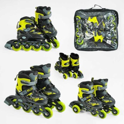 Ролики 10890-S Best Roller /размер 30-33/ цвет – ЖОВТЫЙ (6) колеса PU, ПЕРЕКЛЮЧЕНИЕ КОЛЕСО СВЕЛО, переставные колеса, стелька 17-18.5