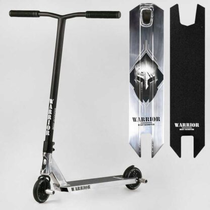 Самокат трюковый Т-30401 Best Scooter (4) "Warrior", HIC-система, ПЕГИ, алюминиевый диск и дека, колёса PU, d=120мм, ширина руля