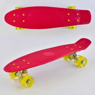 Скейт Пенни борд 0220 (8) Best Board, КРАСНЫЙ, доска=55см, колёса PU со светом, диаметр 6см