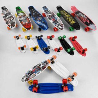 Скейт Пенни борд S 00164 Best Board (6) 6 видов, колёса PU, d=6см, светятся