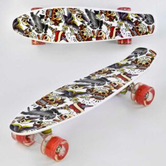 Скейт Р 14209 (8) Best Board, доска=55см, колёса PU, СВЕТЯТСЯ, d=6см