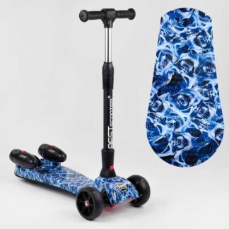 Самокат "Best Scooter" MAXI" 46189 с парогенератором (4) МУЗЫКА, ДЫМ, ТУРБИНЫ, пластмассовый, колеса PU 120х40мм, складной