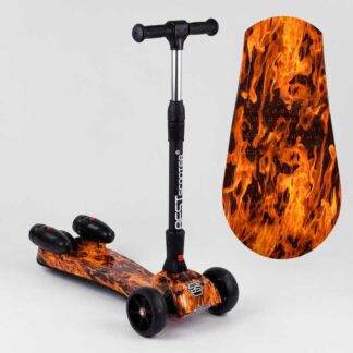 Самокат "Best Scooter" MAXI" 89341 с парогенератором (4) МУЗЫКА, ДЫМ, ТУРБИНЫ, пластмассовый, колеса PU 120х40мм, складной