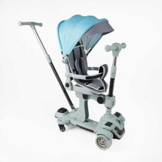 Самокат 5в1 "Skyper" BL-61020 (4) колеса PU125х40мм со светом, с капюшоном, поворотное сиденье, с ДОП. КОЛЕСАМЫ, защитный бампер,