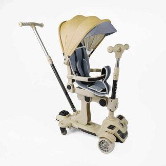 Самокат 5в1 "Skyper" BL-83655 (4) колеса PU125х40мм со светом, с капюшоном, поворотное сиденье, с ДОП. КОЛЕСАМЫ, защитный бампер,