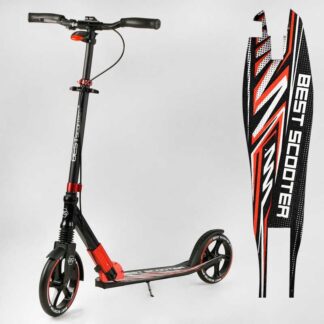 Самокат алюминиевый "Best Scooter" 10304 (2) колеса PU, ФАРА, зажим руля, d передних колес - 230мм, d задних колес 200мм, 1