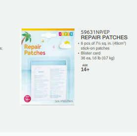 Intex Рем-комплект 59631 NP (36) самоклійка, 6 латок, 7х7см
