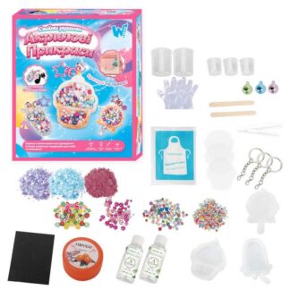 Акрилові прикраси 32381 /61566/63367 (96) "WToys", 3 види, епоксидний клей, активатор, силіконові молди, прикраси, ланцюжки, у