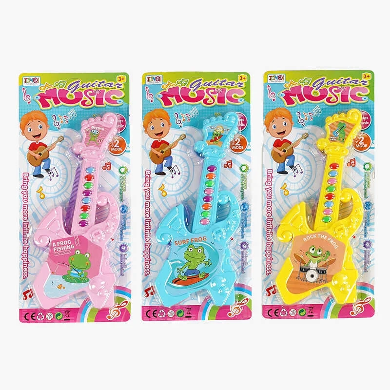 Гітара 1010 В 3 види, звук, 2 режими, 8 кнопок, на батарейках, на листі, ВИДАЄТЬСЯ ТІЛЬКИ МІКС ВИДІВ