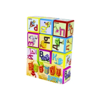 Гр Кубики "Абетка" 12 шт 18231 велика (16) "M Toys", УКРАЇНСЬКА МОВА
