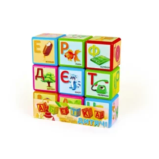 Гр Кубики "Абетка" 9 шт укр. великі (21) 14043 "M Toys"