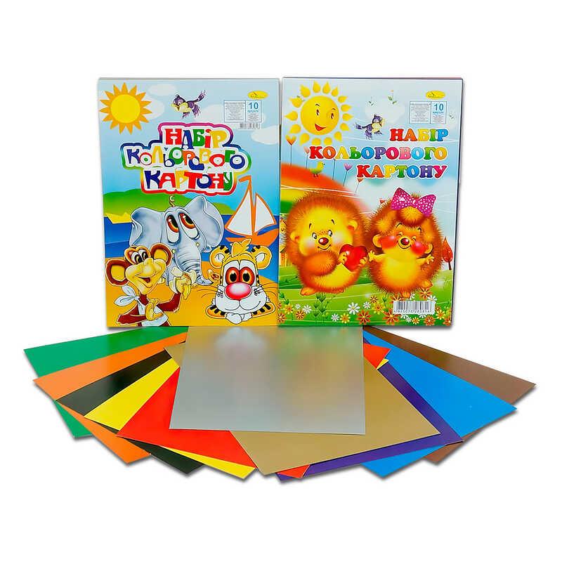 Гр Набор цветного картона А4 10 листов КК-А4-10 / АП-1104 (20) "Апельсин"