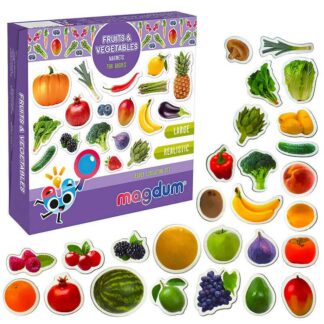 Гр Набір магнітів ML4031-15 EN "Fruits and vegetables" (33) "Magdum", англ. мова, в коробці