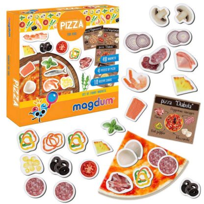 Гр Магнітна гра "Pizza" ML4031-27 EN (24) "Magdum", 48 магнітів, картки, англ. мова, в коробці