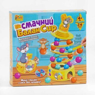 Гр Настільна гра "Смачний БаланСир" 37297 (12) "4FUN Game Club", 36 кульок, основа, 4 кільця, палички, наліпки, фігурка мишеняти,
