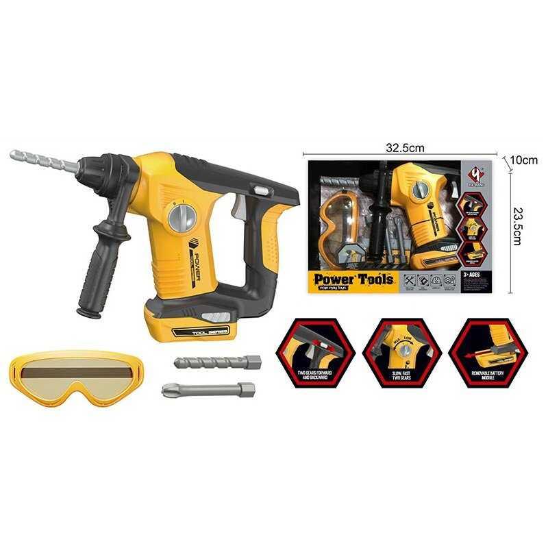 Дриль T 016 A захисні окуляри, 3 насадки, лінійка, в коробці