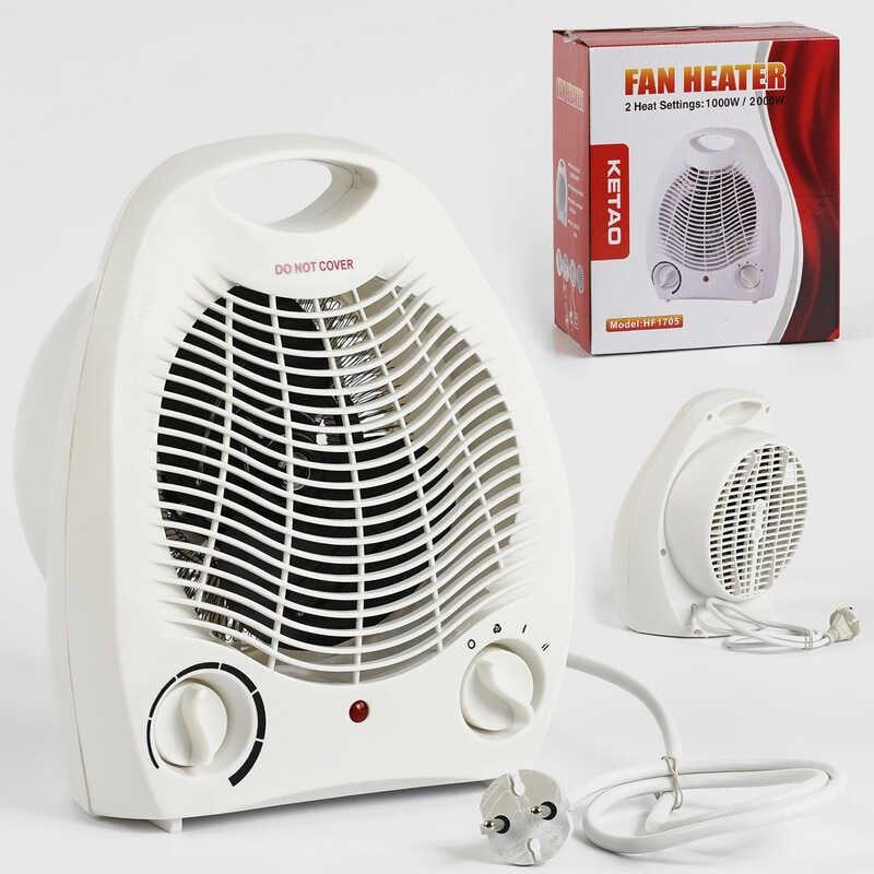 Дуйка тепловентилятор KETAO C 54633 / W-HF 1705 мідна обмотка двигуна, 2 режими роботи - 1000Вт т...