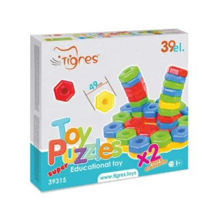 Гр Мозаїка "Ігро-пазли SUPER" 39315 (12) "Tigres", 39 елементів, в коробці