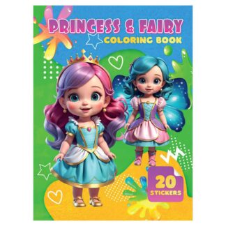 Раскраска 20 наклеек А4: Princess and Fairy 9789655323207 (50) "Jumbi"