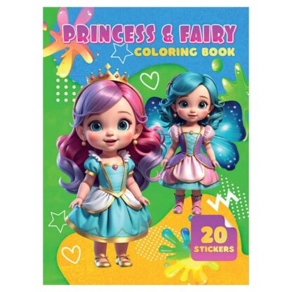 Раскраска 20 наклеек А4: Princess and Fairy 9789655323207 (50) "Jumbi"