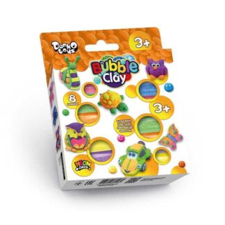 Пенопластовый пластилин "BUBBLE CLAY" BBC-04-01U УКР., в коробке 8 цветов