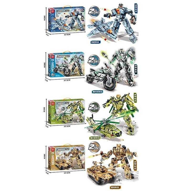 Конструктор 8009-8012 "Трансформер", 4 види, 2 варіанти збірки, в коробці, ВИДАЄТЬСЯ ТІЛЬКИ МІКС...