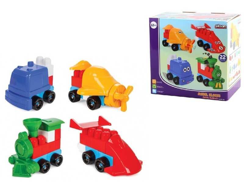 Конструктор-машина 03-213 Pilsan 4 варіанти збірки, 22 деталі, у коробці